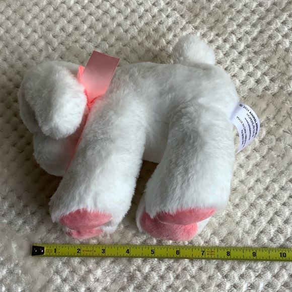 Animal Adventure Plush White Pink Heart Nose Puppy Dog Valentines Stuffed Animal - Picture 11 of 11